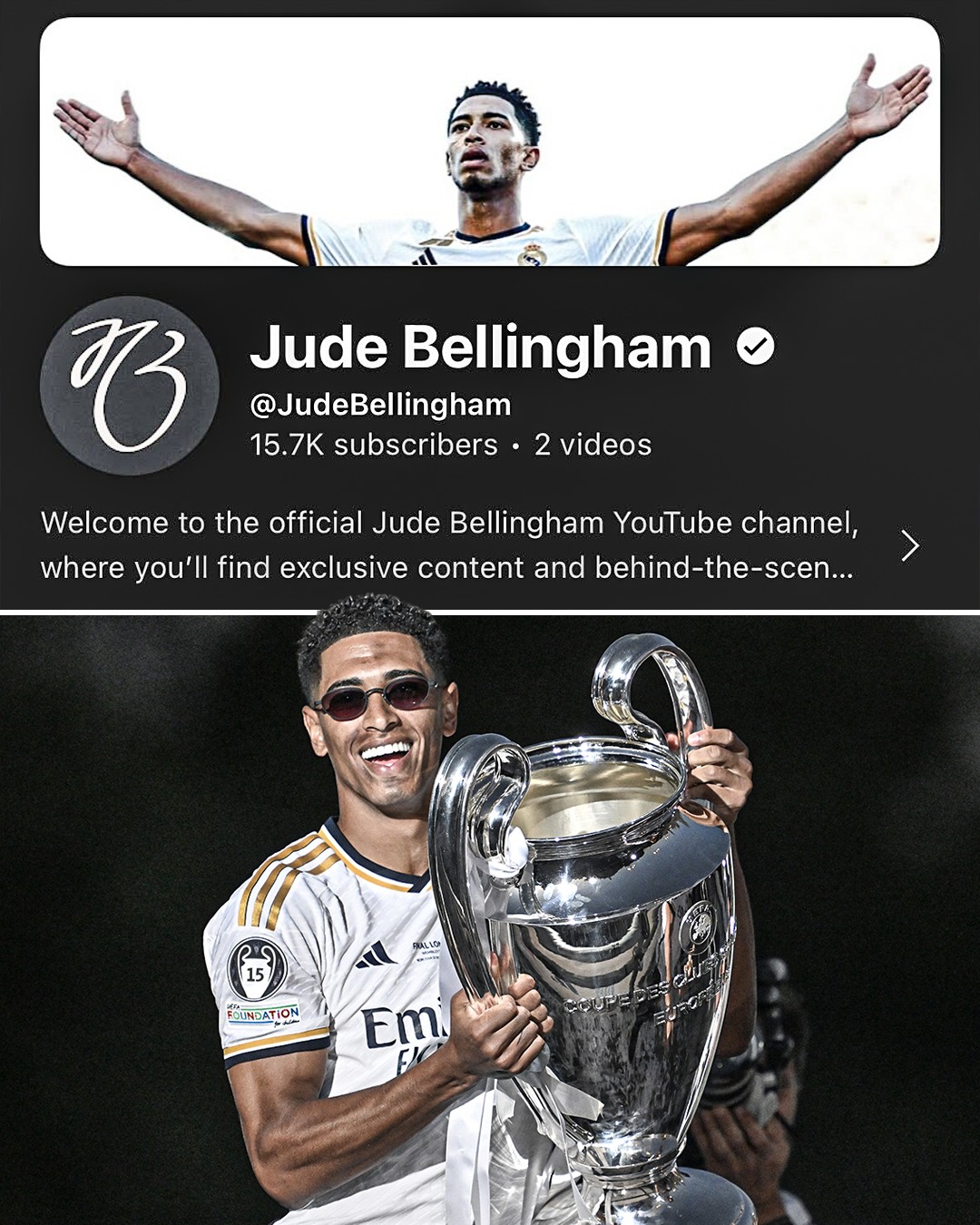 Jude Bellingham Follows Ronaldo’s Lead, Launches YouTube Channel